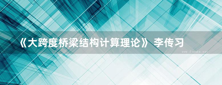 《大跨度桥梁结构计算理论》 李传习 夏桂云